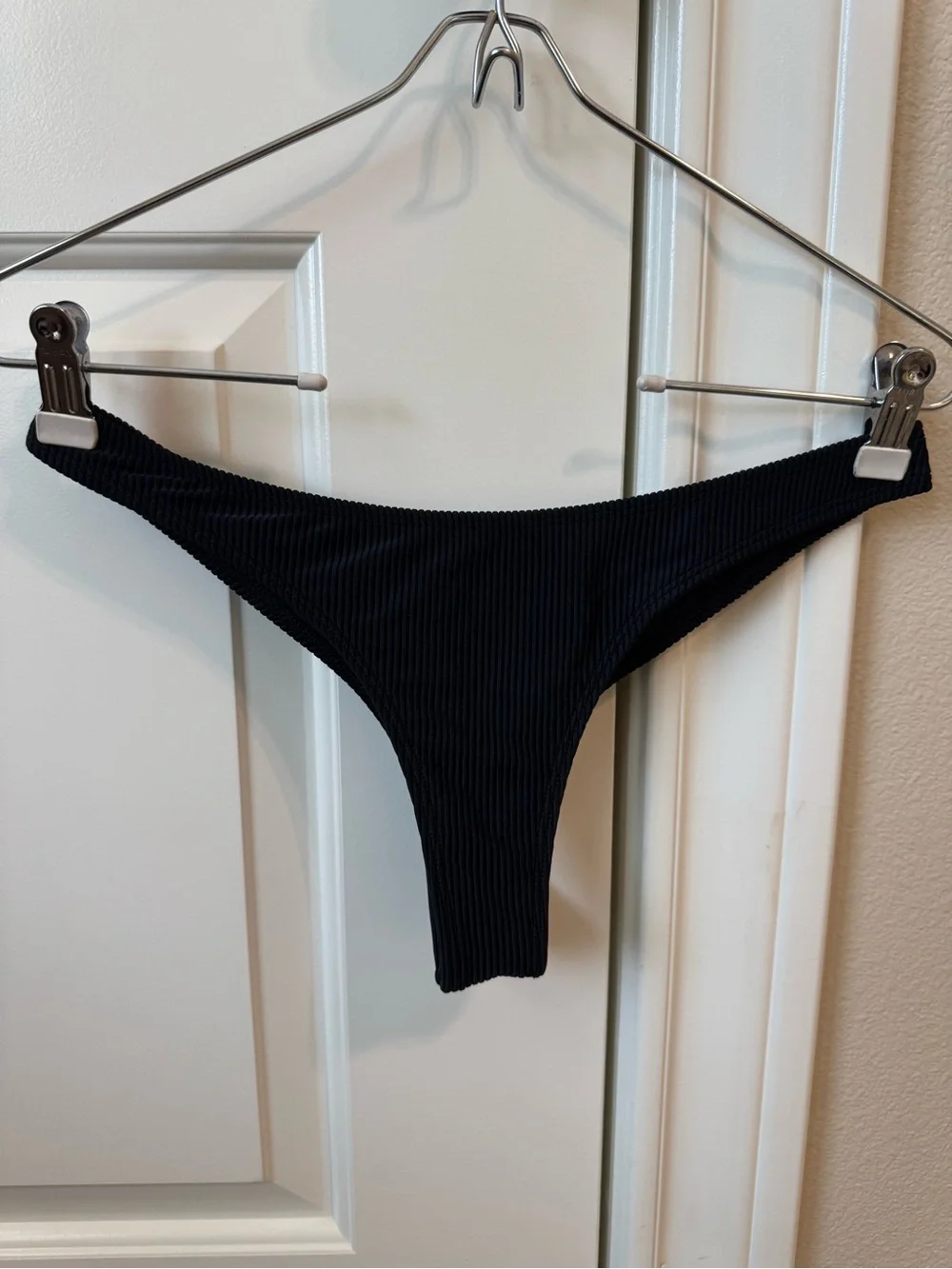 Frankie's Bikinis Black Ribbed Boots Bikini Bottom